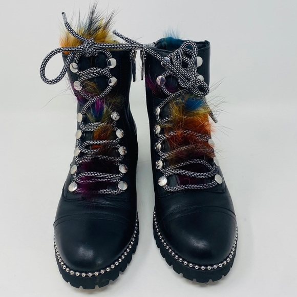 CECELIA* Black Fox Fur TREKKER Boots**US 6.5 $290 - Picture 2 of 7
